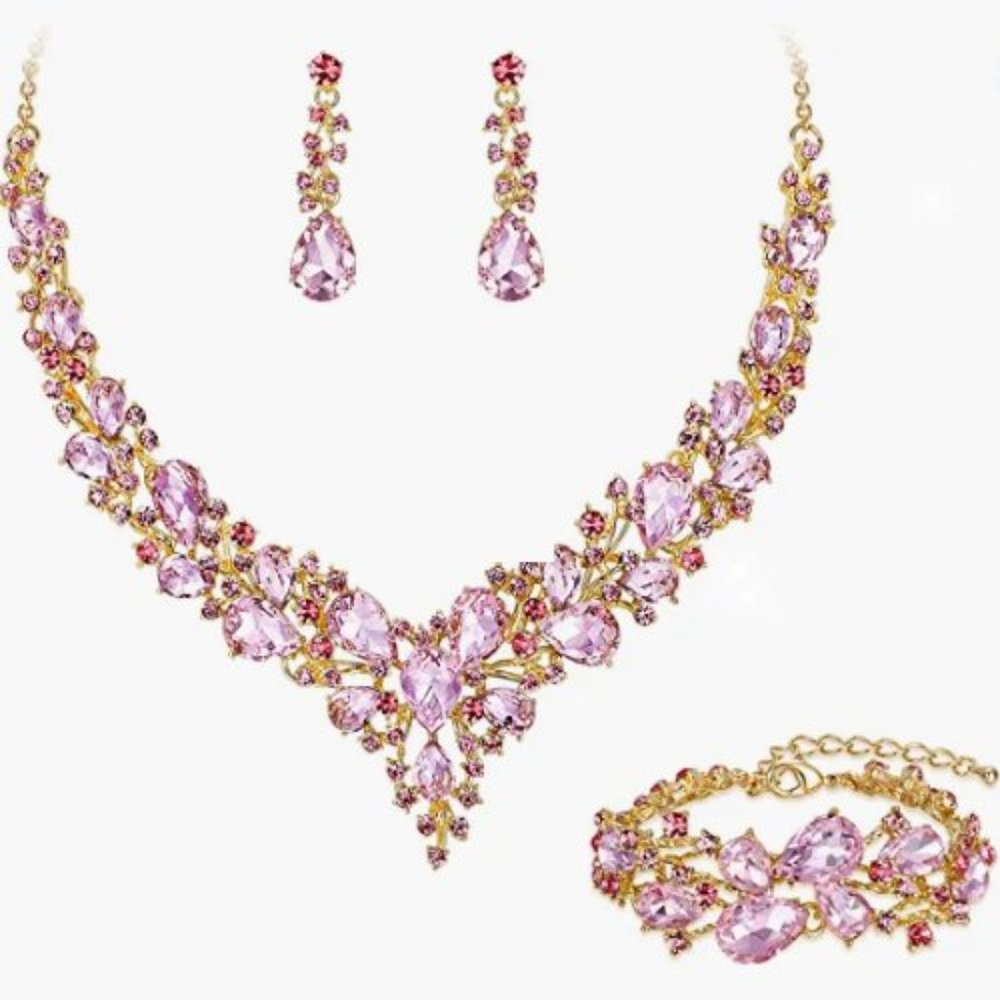 NWT Sparkling Bling Swarovski Crystal Rhinestone Bridal Wedding Necklace…